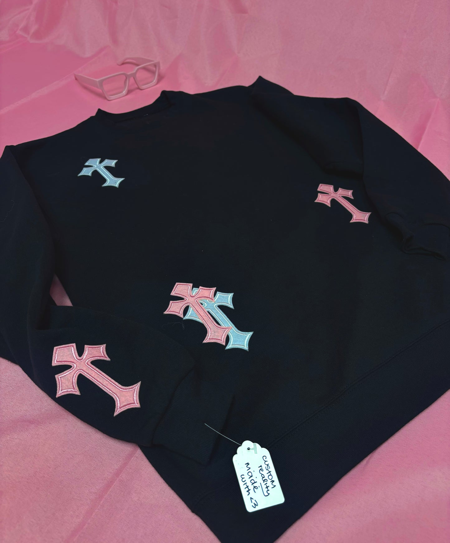 pink 'Psalm 139' crewneck